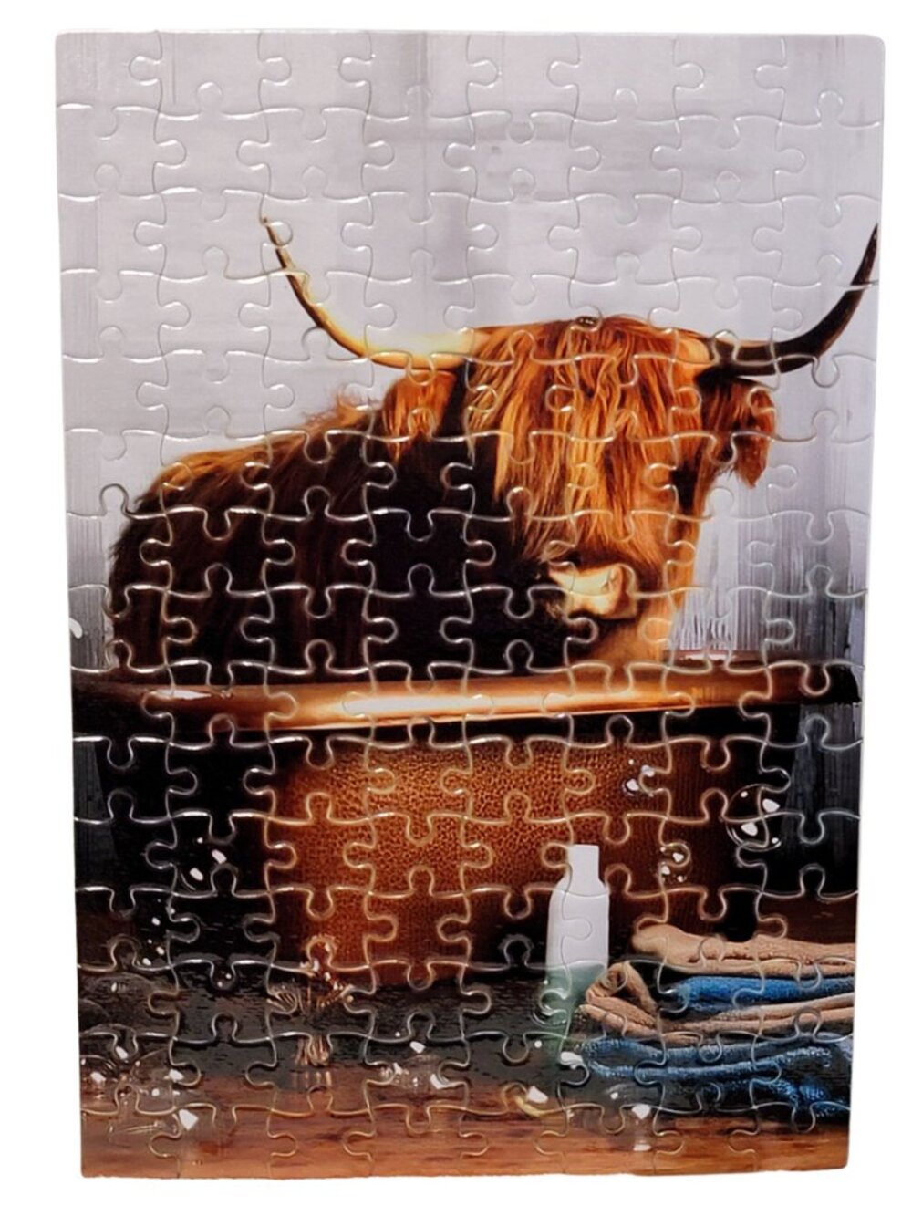 Highland Cow In The Tub 120 Piece Puzzle
